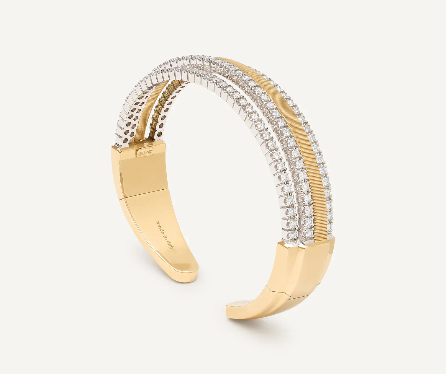 Wedding Bands with Hidden Diamond Halo Under the SettingMarco Bicego Masai 18ct Yellow Gold Coil 2.83ct Diamond Bangle