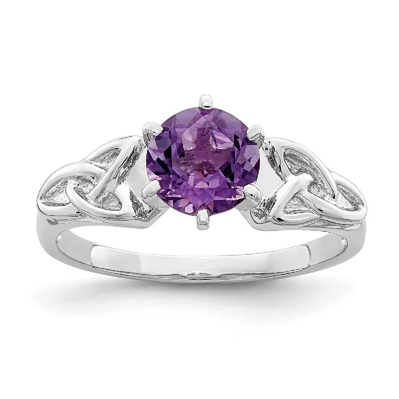 Tourmaline Gemstone Rings in a Multicolor ArrayCurata 925 Sterling Silver Rhodium Plated Amethyst Celtic Trinity Ring