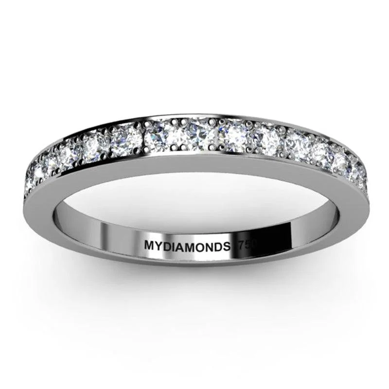 Wedding Bands with Hidden Diamond Halo Under the SettingFiona - timeless combination of styles