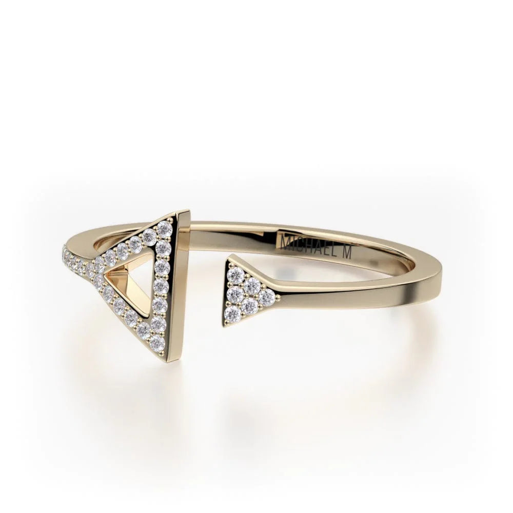 Double Diamond Triangle Ring F315-YG4