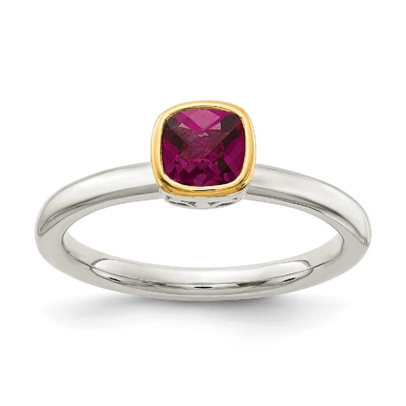 Ruby Gemstone Rings with Intricate Gold Filigree SettingsCurata 925 Sterling Silver With 14k Accent Rhodolite Garnet Ring