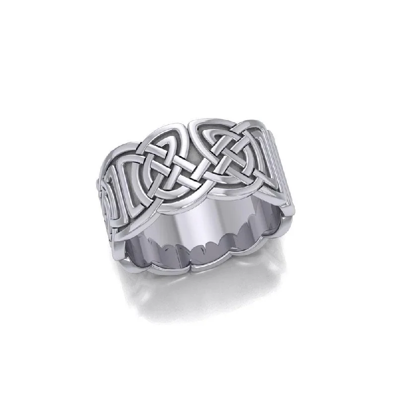 Matching Set Wedding Bands with Interlocking DesignsIn myriad continuous symbolism ~ Celtic Knotwork Sterling Silver Ring TR661