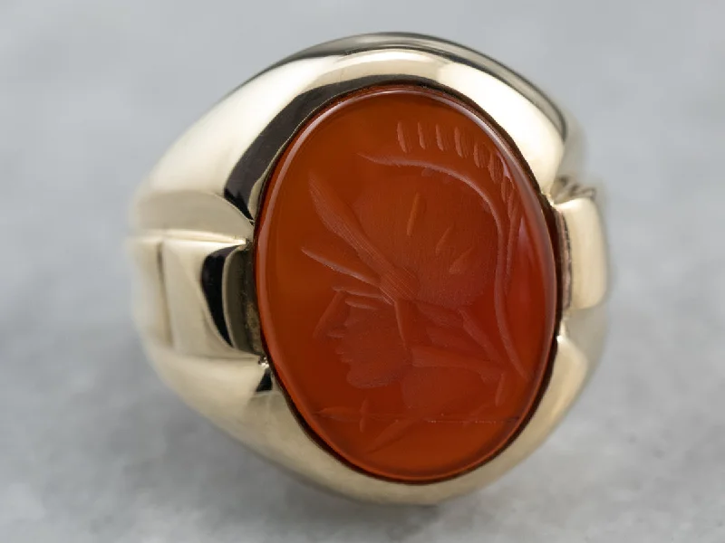 Alexandrite Gemstone Rings with a Chameleon - like Color ChangeMen's Vintage Gold Carnelian Intaglio Ring