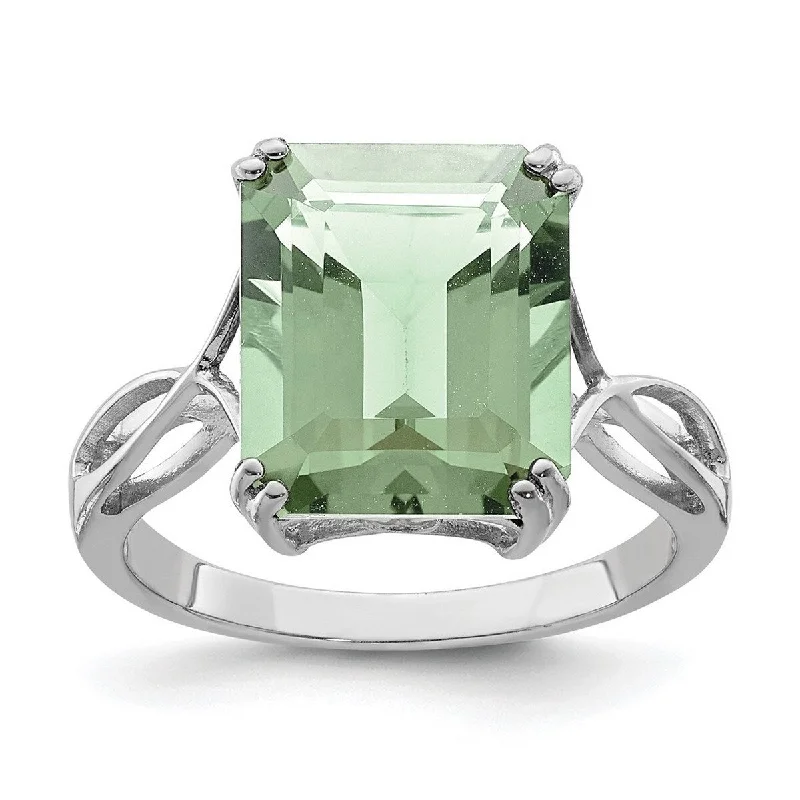 Citrine Gemstone Rings in a Modern Minimalist StyleCurata 925 Sterling Silver Polished Green Quartz Ring