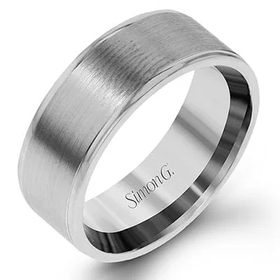 Cobalt Chrome Wedding Bands with High - Polish ShinesWhite Gold Mens Band.