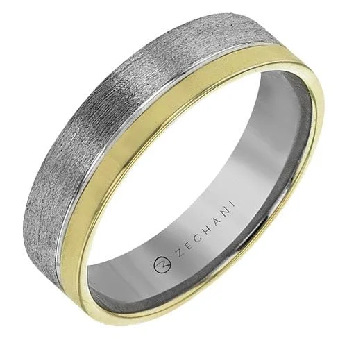 Custom - Engraved Wedding Bands with Personalized MessagesWhite Gold Textured Mens Band.