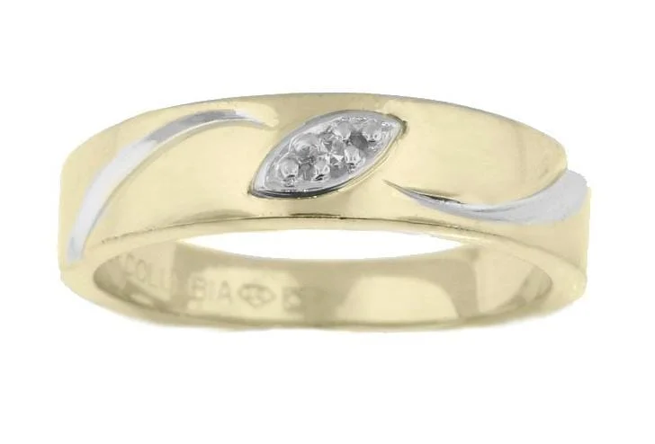 Wedding Bands with Hidden Diamond Halo Under the SettingYellow Gold Diamond Band.