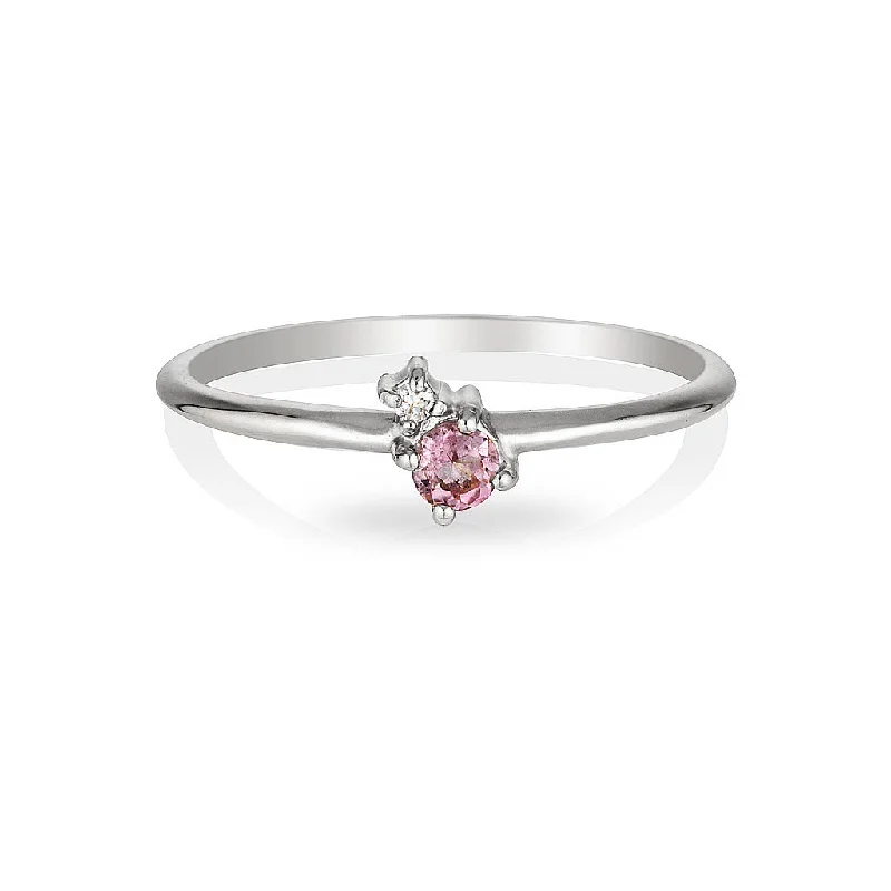 Morganite Gemstone Rings with Rose Gold AccentsMischa | tourmaline & diamond