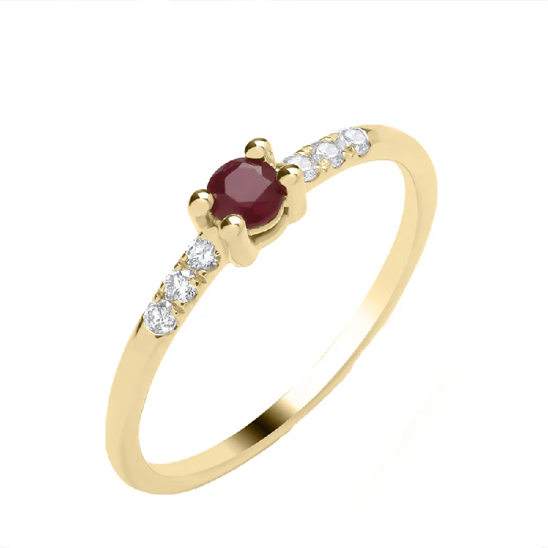 Jade Gemstone Rings with Intricate Carvings9ct Yellow Gold Ruby Solitaire with Diamond Shoulders Ring