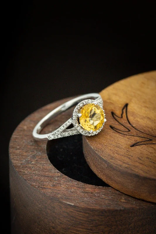 "AURA" - BIRTHSTONE RING WITH CITRINE CENTER STONE & DIAMOND ACCENTS