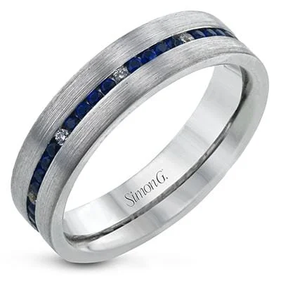 Mens Wedding Bands with Carbon Fiber InlaysWhite Gold Blue Sapphire, Diamond Mens Band.