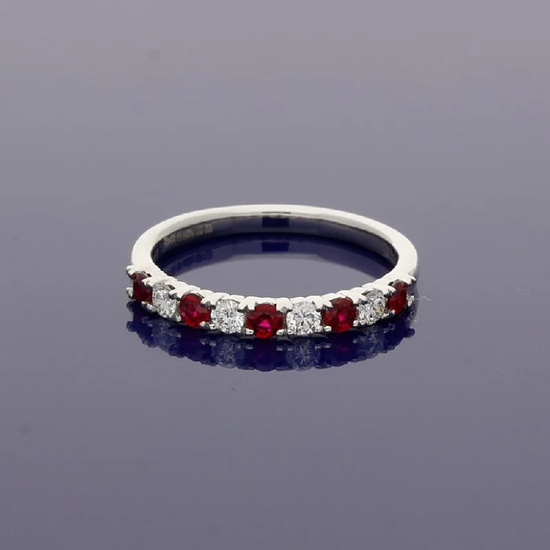 Alexandrite Gemstone Rings with a Chameleon - like Color ChangePlatinum Ruby & Diamond Half Eternity Ring