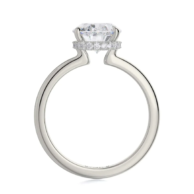 CROWN R750-3 Oval-Cut Diamond Solitaire R750-3WG