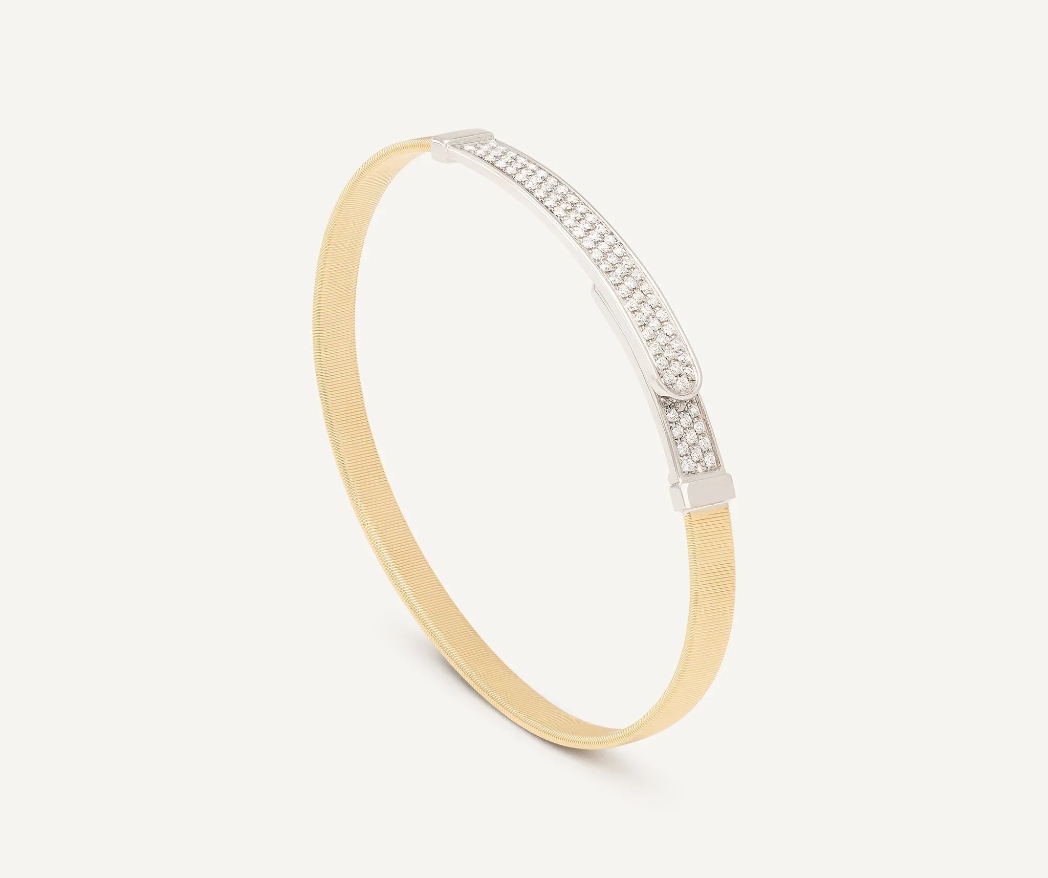 Laser - Cut Wedding Bands with Intricate Geometric PatternsMarco Bicego Masai 18ct Yellow Gold Coil 0.50ct Diamond Bangle