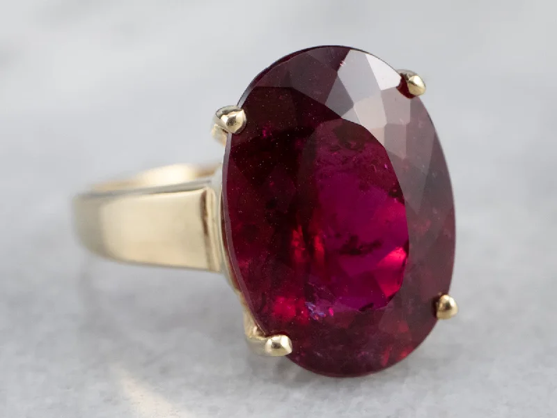 Tourmaline Gemstone Rings in a Multicolor ArrayRubellite Tourmaline Gold Cocktail Ring