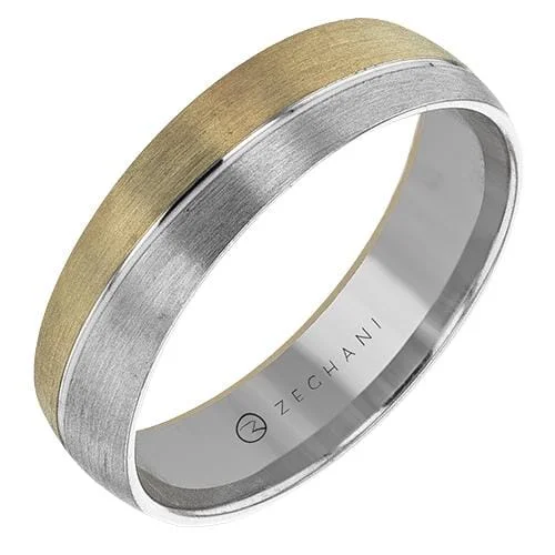 Braided Metal Wedding Bands in a Contemporary StyleWhite Gold Brushed Mens Band.