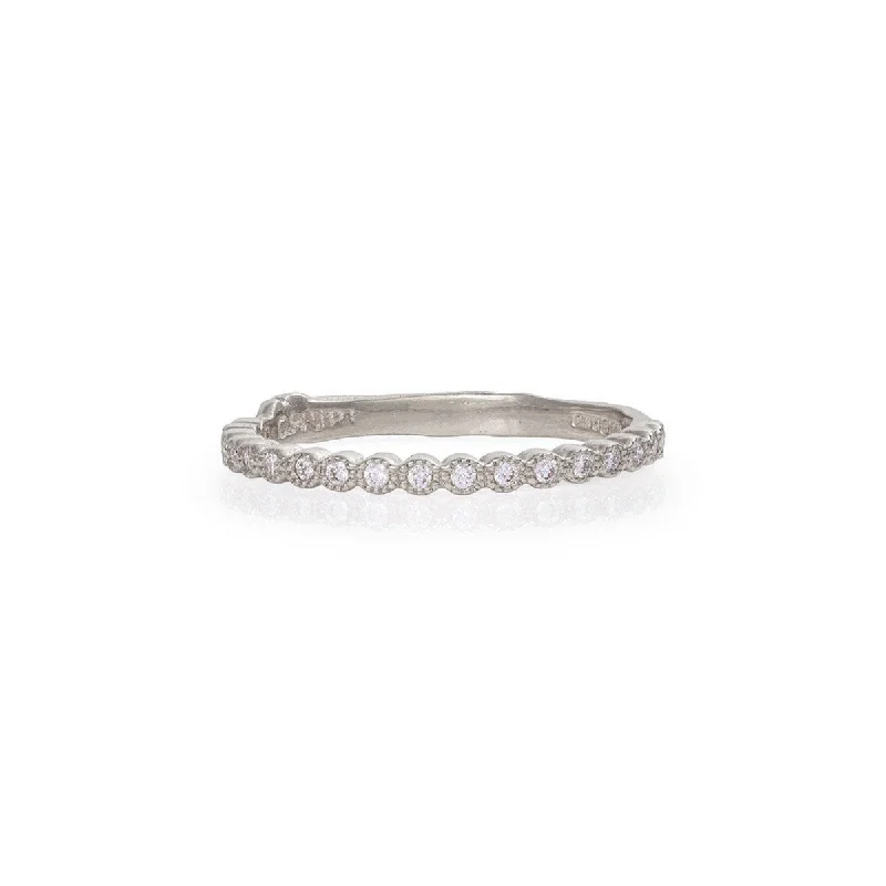 Mens Wedding Bands with Carbon Fiber InlaysHawthorn Twig Diamond Eternity Ring - 14k White Gold