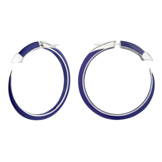 Braided Metal Wedding Bands in a Contemporary StyleShaun Leane Sabre Solis Sterling Silver Atlantic Ceramic Large Hoop Earrings