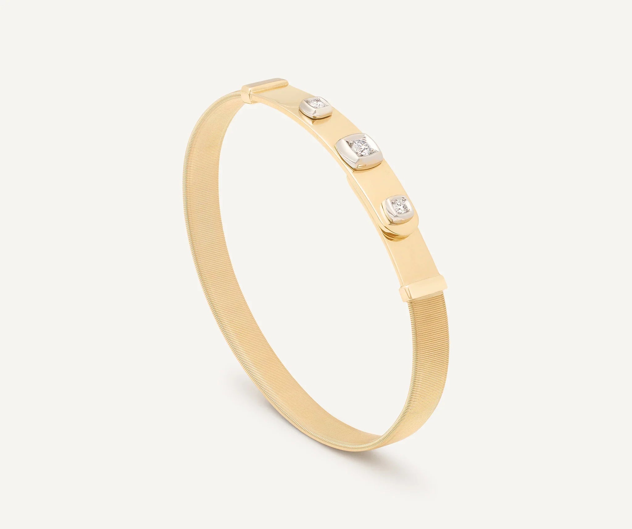 Matching Set Wedding Bands with Interlocking DesignsMarco Bicego Masai 18ct Yellow Gold Coil  0.21ct Diamond Bangle