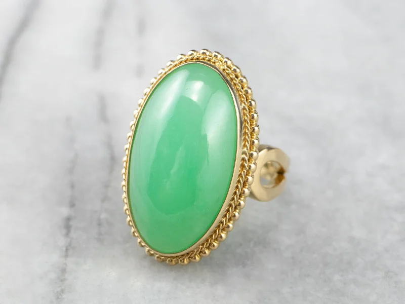 Aquamarine Gemstone Rings with a Nautical - Themed SettingChrysoprase and Gold Statement Ring