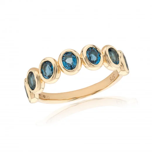 Alexandrite Gemstone Rings with a Chameleon - like Color Change9ct Yellow Gold London Blue Topaz Ring