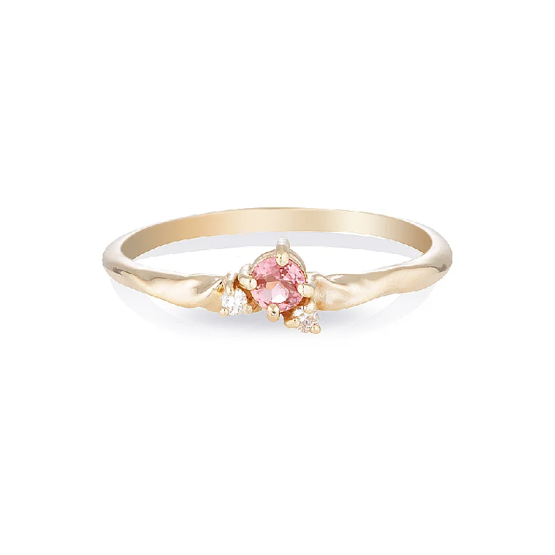 Garnet Gemstone Rings with a Vintage - Style Bezel SettingLea II | tourmaline & diamond