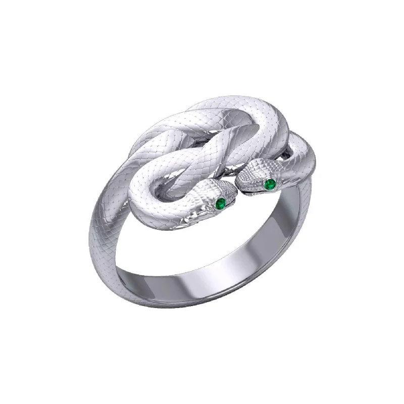 Matching Set Wedding Bands with Interlocking DesignsSterling silver Tight in the knot snaking ring Oberon & Rhiannon Zell wedding Men rings Designed by Oberon Zell TRI2469