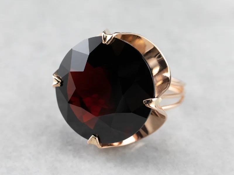 Tourmaline Gemstone Rings in a Multicolor ArrayRound Pyrope Garnet Rose Gold Cocktail Ring