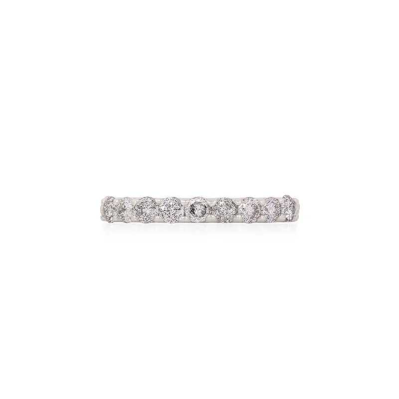 Laser - Cut Wedding Bands with Intricate Geometric PatternsForever Grey Diamond Eternity Ring - 14k White Gold Twig Band