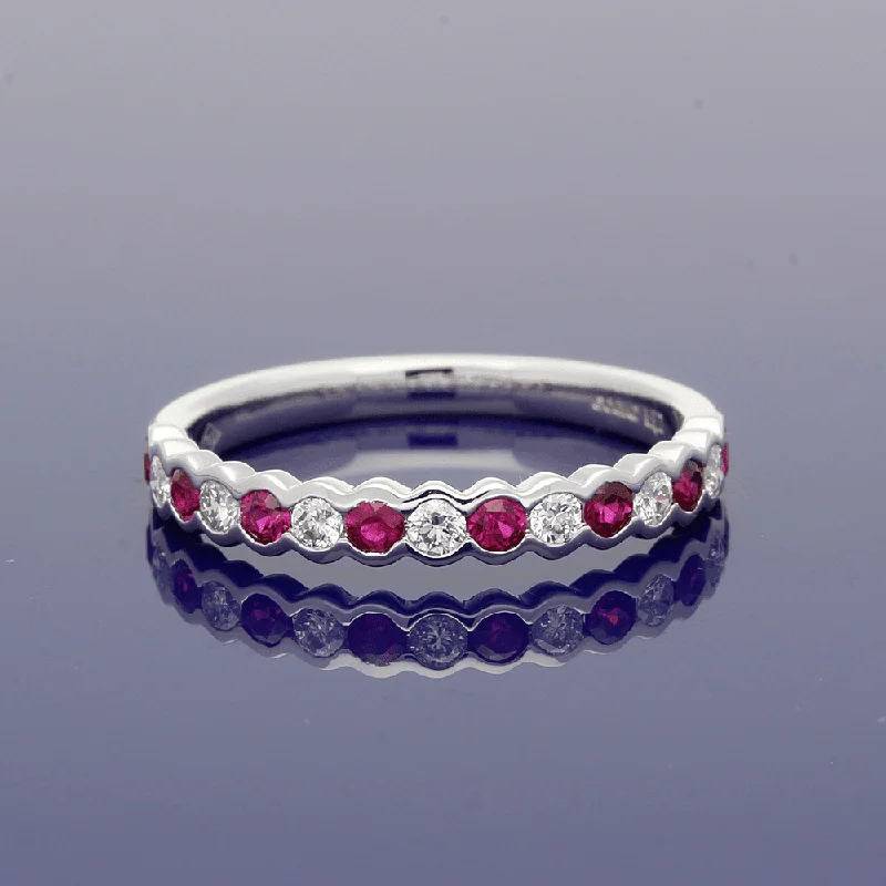 Emerald Gemstone Rings with Diamond - Encrusted Halos18ct White Gold Ruby & Diamond Eternity Ring