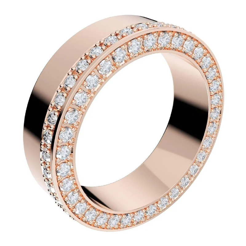 Cobalt Chrome Wedding Bands with High - Polish ShinesMateo Rose Gold - Mens Diamond Ring with a Diamond Edge