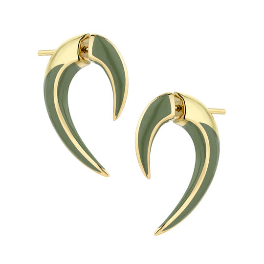 Mens Wedding Bands with Carbon Fiber InlaysShaun Leane Sabre Solis Talon 18ct Yellow Gold Vermeil Sterling Silver Leaf Ceramic Earrings