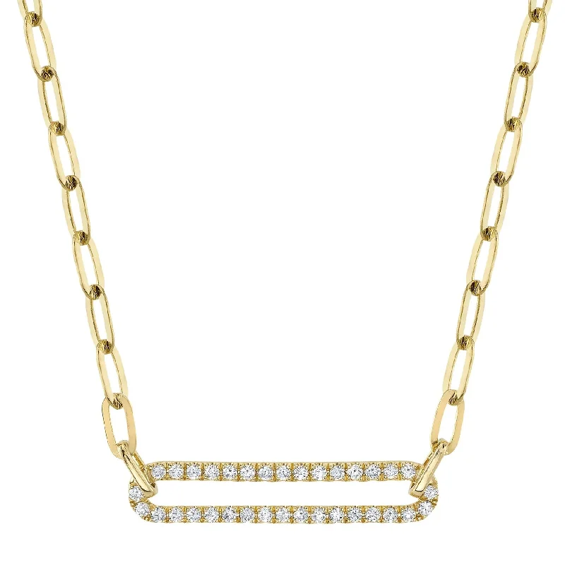 Diamond Paper Clip Link Necklace 4690107