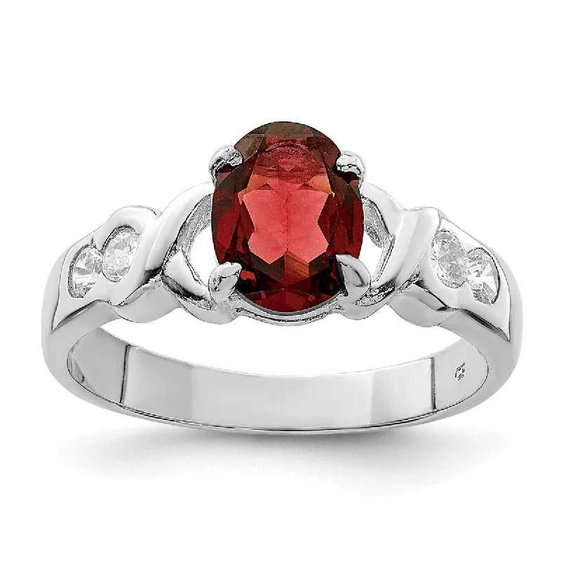 Agate Gemstone Rings with a Banded and Textured DesignCurata 925 Sterling Silver Oval Polished Open back Garnet Ring