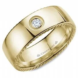 Vintage - Inspired Wedding Bands with Filigree ScrollworkYellow Gold Diamond Wedding Band 0.10 CTRTotal Diamond Weight