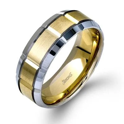 Rose Gold Wedding Bands with Floral - Engraved SidesYellow Gold Wedding Band Comfort Fit