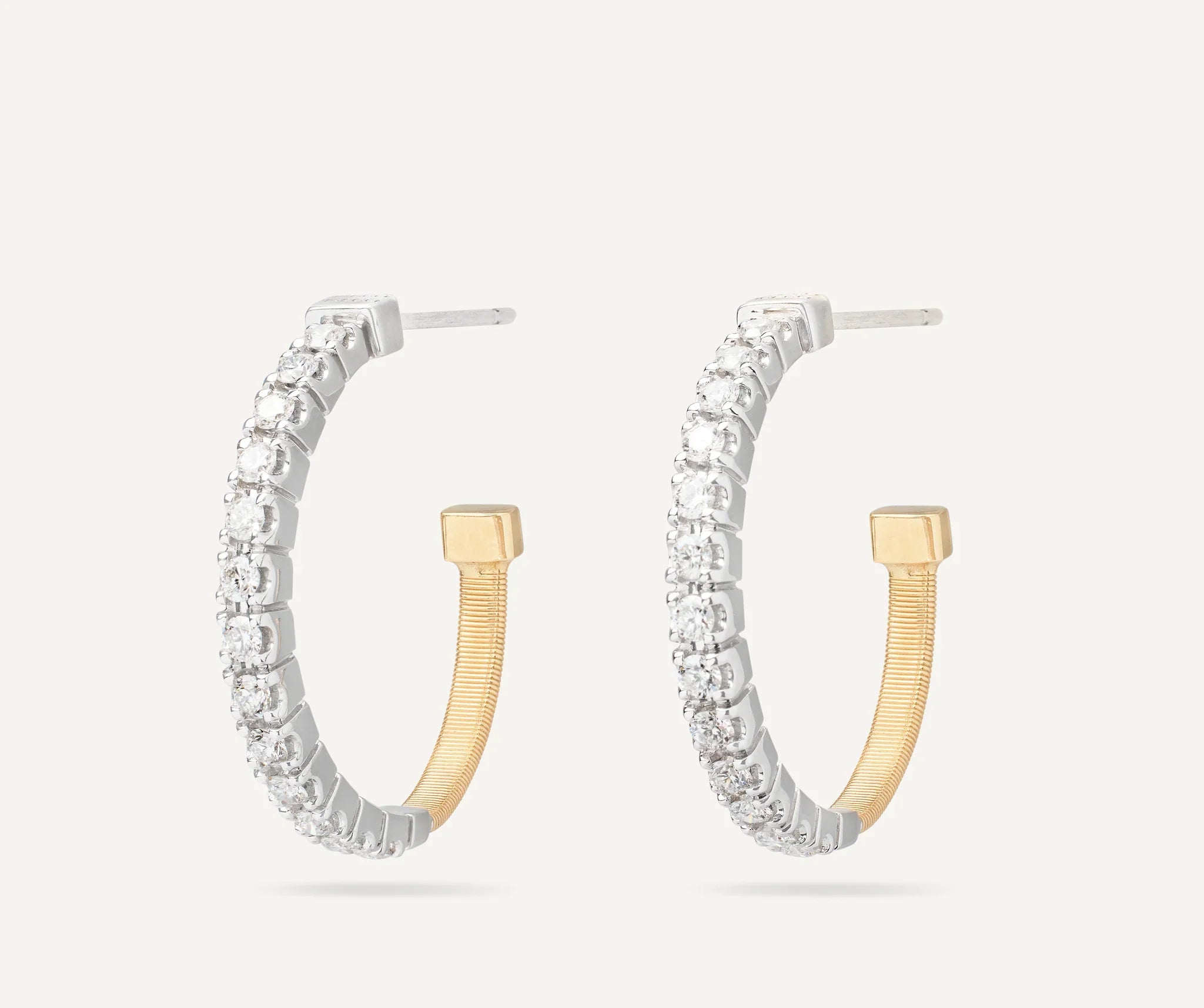 Platinum Wedding Bands with Micro - Pave Diamond AccentsMarco Bicego Masai 18ct Yellow Gold Coil 0.68ct Diamond Earrings