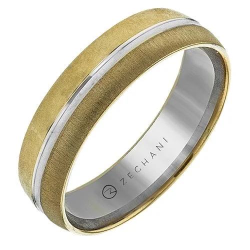 Custom - Engraved Wedding Bands with Personalized MessagesYellow Gold Brushed Mens Band.