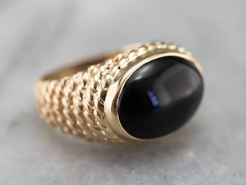 Citrine Gemstone Rings in a Modern Minimalist StyleBold Black Onyx and Gold Statement Ring