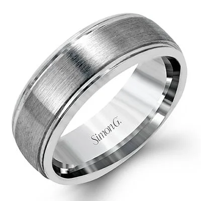 Tungsten Carbide Wedding Bands with Matte Black FinishesWhite Gold Mens Band.