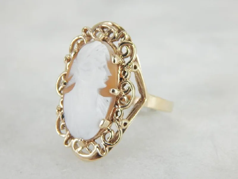 Citrine Gemstone Rings in a Modern Minimalist StyleVintage Cameo Filigree Statement Ring