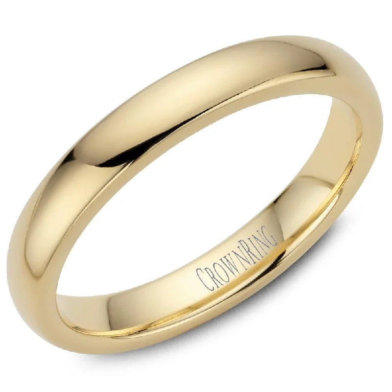 Two - Tone Wedding Bands Combining Yellow Gold and PalladiumYellow Gold Comfort Fit, High Polish, Domed 3.0mm Wide.Wedding Band. Stock Size: 6 (Alternate sizes available)