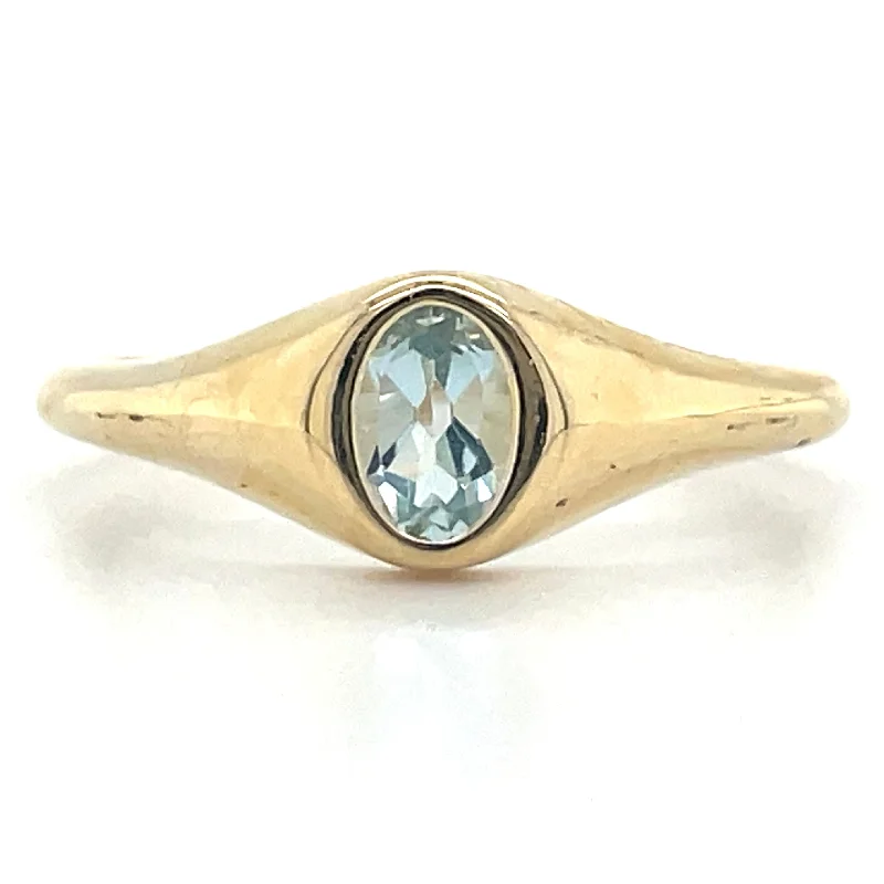 Sapphire Gemstone Rings in a Victorian - Inspired Design9ct Yellow Gold Rubover Earth Grown Topaz Ring