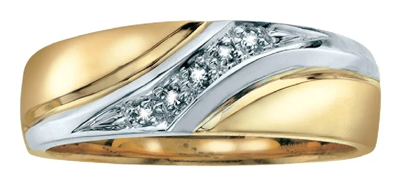 Custom - Engraved Wedding Bands with Personalized MessagesYellow Gold Diamond Wedding Band.