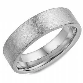 Rustic - Style Wedding Bands Made from Recycled MetalsWhite Gold Wedding Band Brushed