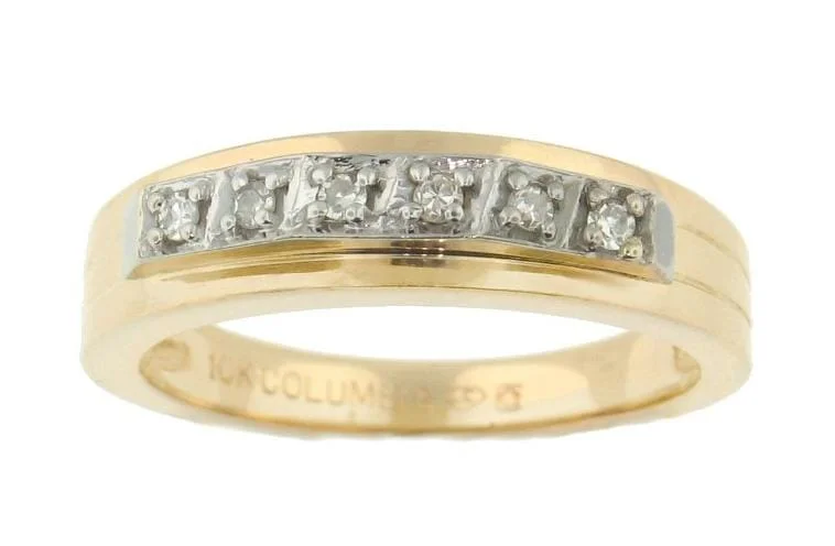 Custom - Engraved Wedding Bands with Personalized MessagesYellow Gold Diamond Band.