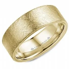 Two - Tone Wedding Bands Combining Yellow Gold and PalladiumYellow Gold Wedding Band Brushed, Textured