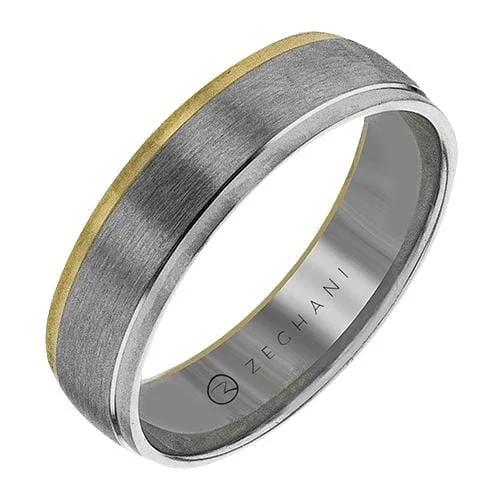 Vintage - Inspired Wedding Bands with Filigree ScrollworkWhite Gold Brushed Finish High Polish Edge Mens Band.