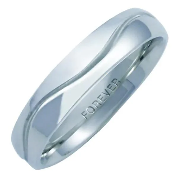 Platinum Wedding Bands with Micro - Pave Diamond AccentsWhite Gold Mens Band. 5.0mm Wide.