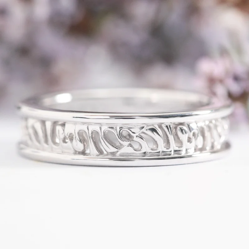 Thin - Band Wedding Bands for a Delicate and Subtle LookMonstera Inspired Wedding Band